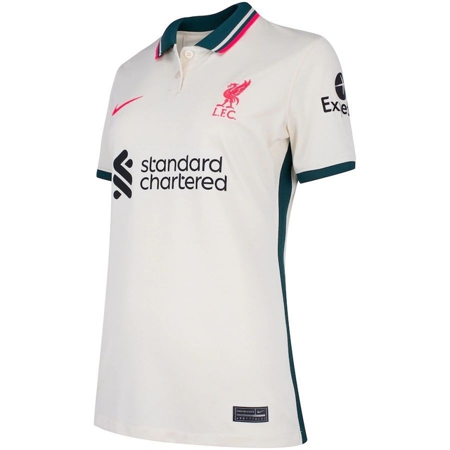 Camisa Liverpool II 21/22 Marfim - Feminina Baby Look - Nike