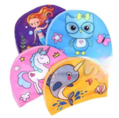 GORRA DE NATACION POLYESTER CON DISEÑO INFANTIL - comprar online