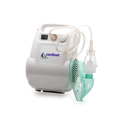 Nebulizador a pistón con máscara adulto y pediátrico Coronet. Eme Insumos