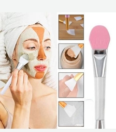 PINCEL PARA MASCARA BROCHA SILICONA DOBLE CON CEPILLO