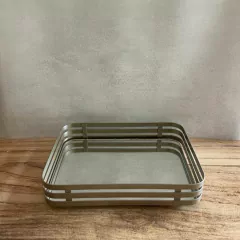 BANDEJA ESPEJO CUADRADA SILVER