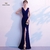 Elegante vestido de festa sereia longo plissado - comprar online