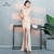 Elegante vestido de festa sereia longo plissado - comprar online
