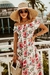 Imagem do Vestidos de verão para mulheres estampado estampado vestido longo sexy um ombro manga curta plissado moda festa cintura esticado vestido de praia