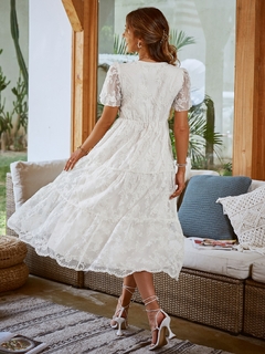 Vestido branco rendado - comprar online