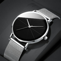 2022 relógios de moda masculina minimalista simples masculinos negócios ultra finos cinto de malha de aço inoxidável relógio de quartzo relogio masculino - loja online