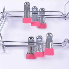 Imagem do 1 peça cabides multicamadas com 12 clipes suporte de rack de armazenamento de roupas guarda-roupa dobrável calças roupas rack de saia de metal