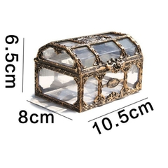 Caixa de armazenamento de tesouros pirata transparente vintage berloque para joias de cristal gemas porta-joias organizador brincos de orelha - loja online