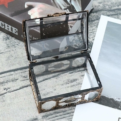 Caixa de armazenamento de tesouros pirata transparente vintage berloque para joias de cristal gemas porta-joias organizador brincos de orelha - comprar online