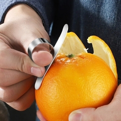 2 peças descascador de laranja fácil aberto descascador de laranja de aço inoxidável parer limão removedor de pele fatiador descascador utensílios de cozinha na internet