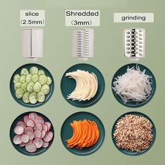 Ralador de legumes rotativo atualizado com cabo triturador rápido 3 em 1 fatiador multifuncional para corte de legumes de salada de cozinha - loja online