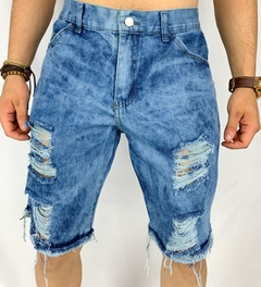 Shorts jeans estilo fashion masculino destruido - comprar online