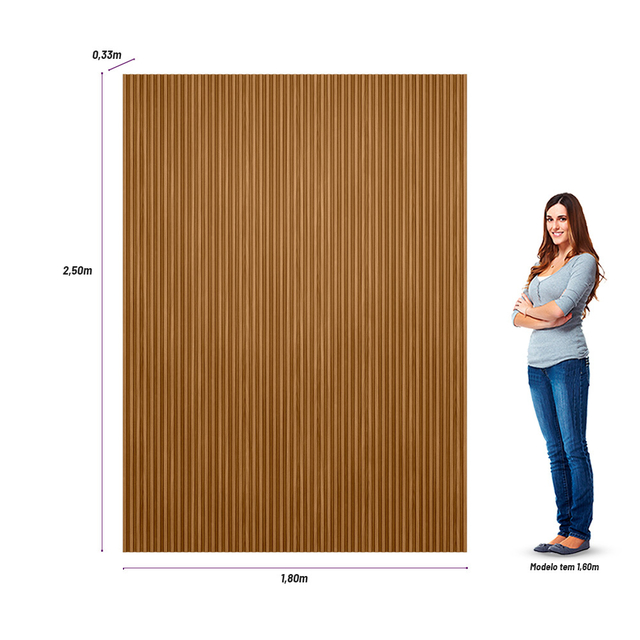 Painel ripado em MDF altura 2,50 escolha o seu comprimento