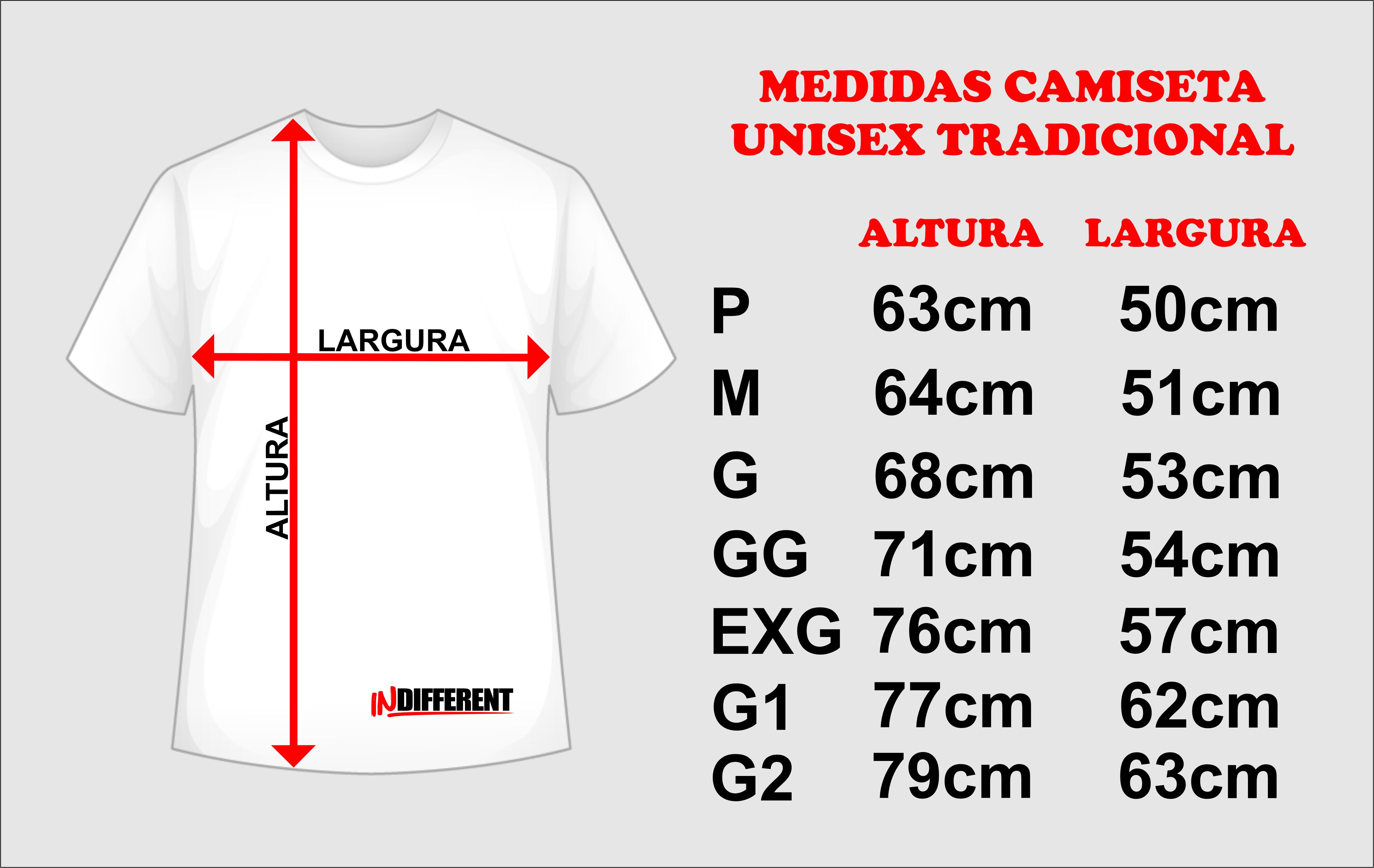 Tabela de Medidas Indifferent