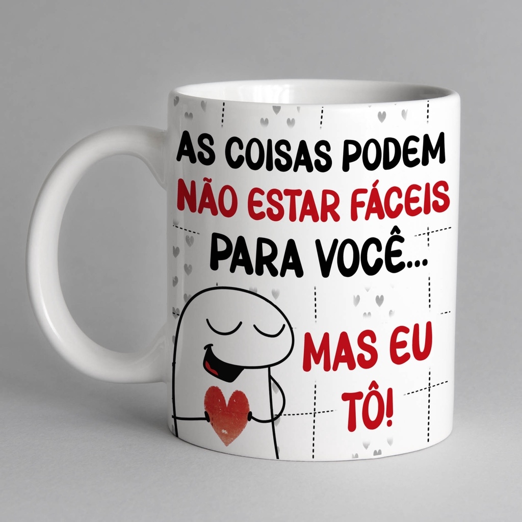 Caneca Namorados Amor Love Flork Casal Meme Cerâmica 325ml