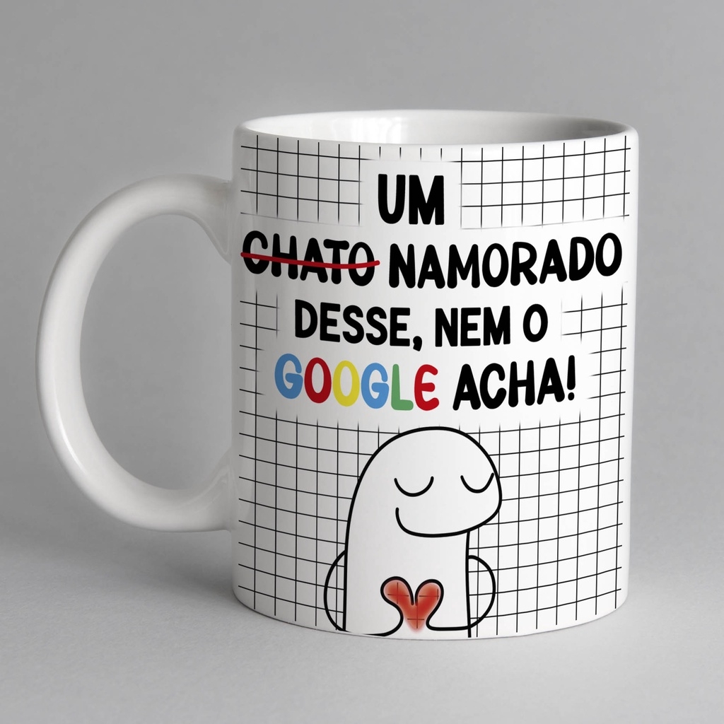 Caneca Namorados Amor Love Flork Casal Meme Cerâmica 325ml