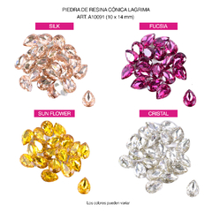 Piedras Resina conicas Lagrima 10x14mm Bolsa por 144 Unid en internet