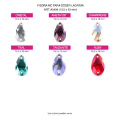 Pidras MC Bordar Pearshape 10,5x18mm - comprar online