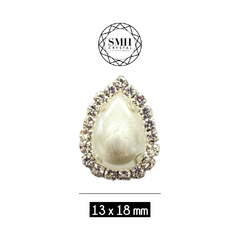Piedras Engarzadas Fantasia Lagrima Perlada 13x18mm