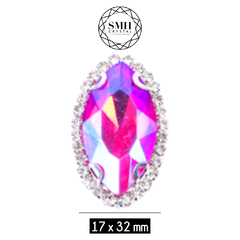 Piedras Engarzadas Fantasia Navette 17x32mm