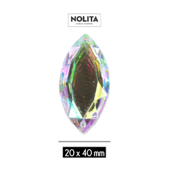 Piedras para bordar Nolita Colores AB Navette 20x40mm Bolsa por 500 Unid