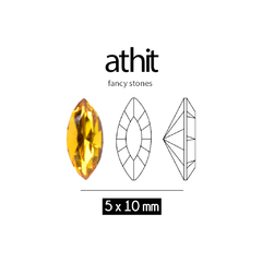 Piedras Resina conicas NAVETTE 5x10mm Bolsa por 144 Unid