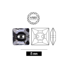Piedras MC Bordar Square button 8mm