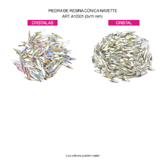 Piedras Resina conicas NAVETTE 3x11mm Bolsa por 144 Unid - comprar online