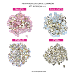 Piedras Resina conicas Corazon 6x6mm Bolsa por 144 Unid - comprar online