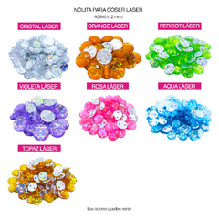 Piedras para bordar Nolita Colores LASER Red 12mm Bolsa por 1000 Unid - comprar online