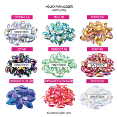 Piedras para bordar Nolita Colores AB Lágrima 17x28mm Bolsa por 200 Unid - comprar online