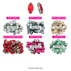 Piedras Engarzadas resina Navette 7x15mm Colores MATE - comprar online