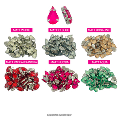Piedras Engarzadas resina Lagrima 8x13mm Colores MATE - comprar online