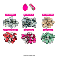 Piedras Engarzadas resina Lagrima 10x14mm Colores MATE - comprar online