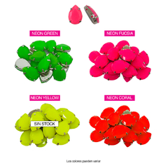 Piedras Engarzadas resina Lagrima 13x18mm Colores NEON - comprar online
