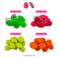 Piedras Engarzadas resina Lagrima 18x25mm Colores NEON - comprar online
