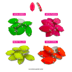 Piedras Engarzadas resina Navette 17x32mm Colores NEON - comprar online