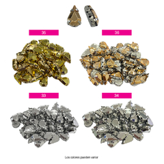 Piedras Engarzadas Metalizadas Lágrima 8x13mm por 144 unid - comprar online