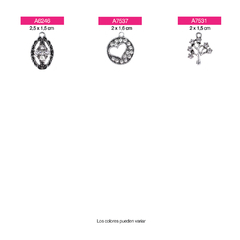 DIJES CON STRASS BASE PLATEADA