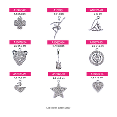 DIJES CON STRASS BASE PLATEADA