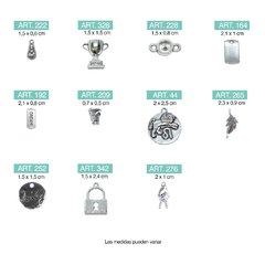Dijes de Fundición Plateado - tienda online