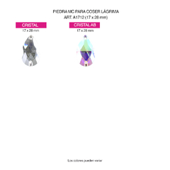 Pidras MC Bordar Pearshape 17X28MM - comprar online
