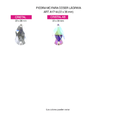 Pidras MC Bordar Pearshape 22x38mm - comprar online