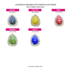 Piedras Engarzadas Fantasia Lagrima Ceramica 13x18mm - comprar online