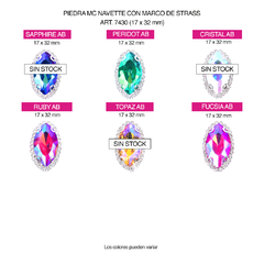 Piedras Engarzadas Fantasia Navette 17x32mm - comprar online