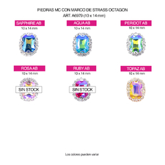 Piedras Engarzadas Fantasia Octagon 10x14mm - comprar online