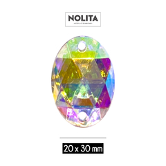 Piedras para bordar Nolita Colores AB Oval 20x30mm Bolsa por 100 Unid