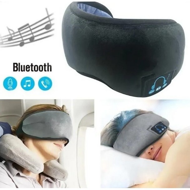 Tapa olho mascara dormir fone ouvido bluetooth confortavel