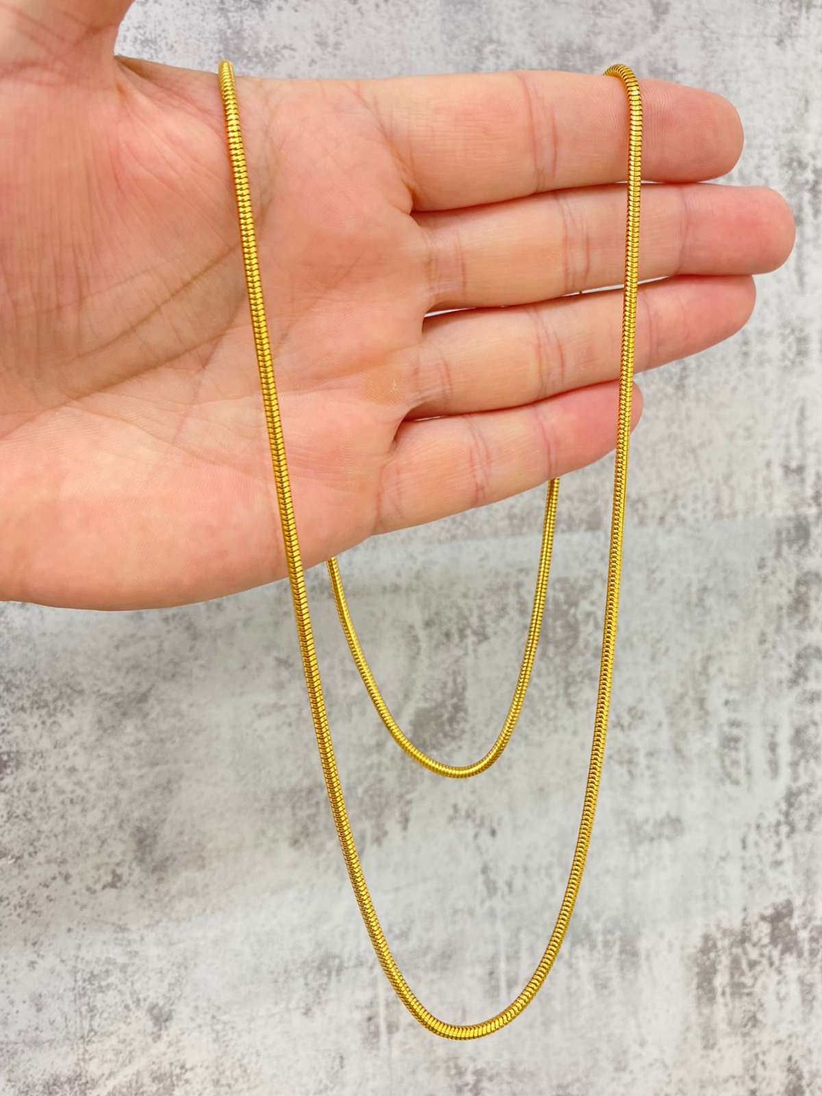 correntinha banhada a ouro rabo de rato 2mm