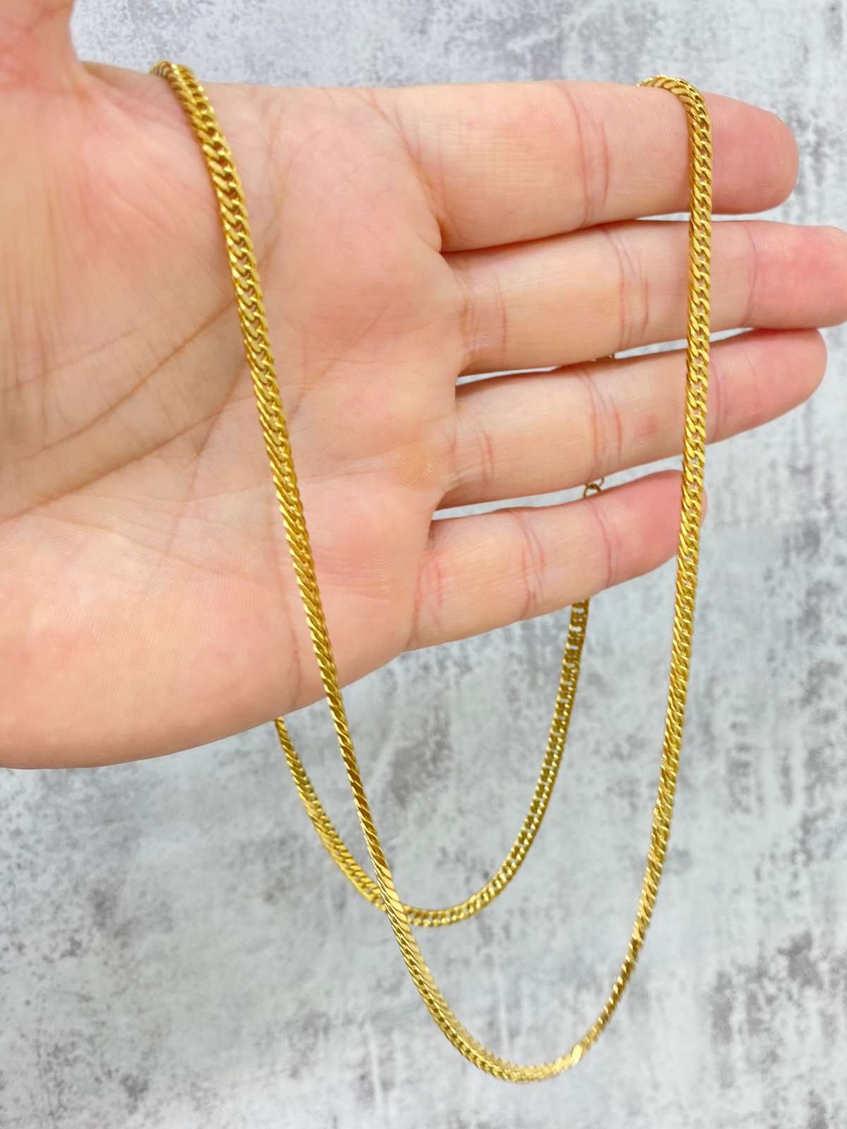 correntinha masculina banhada a ouro grumet 2mm